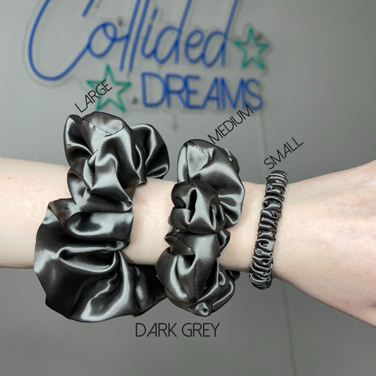 Silk Scrunchies: Dark Grey