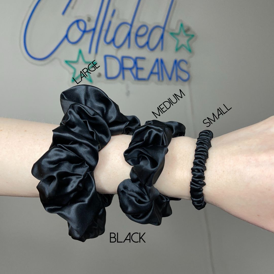 Silk Scrunchies: Black