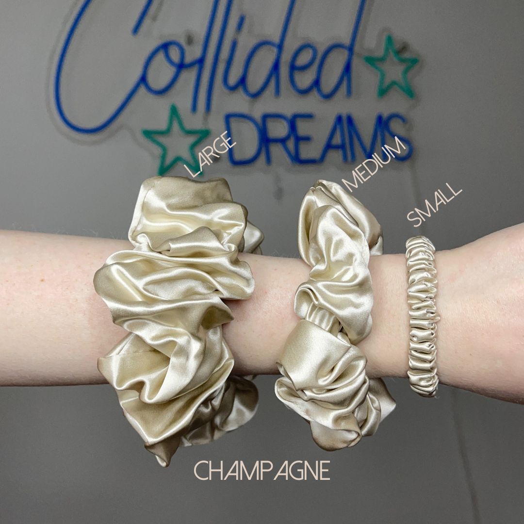 Silk Scrunchies: Champagne