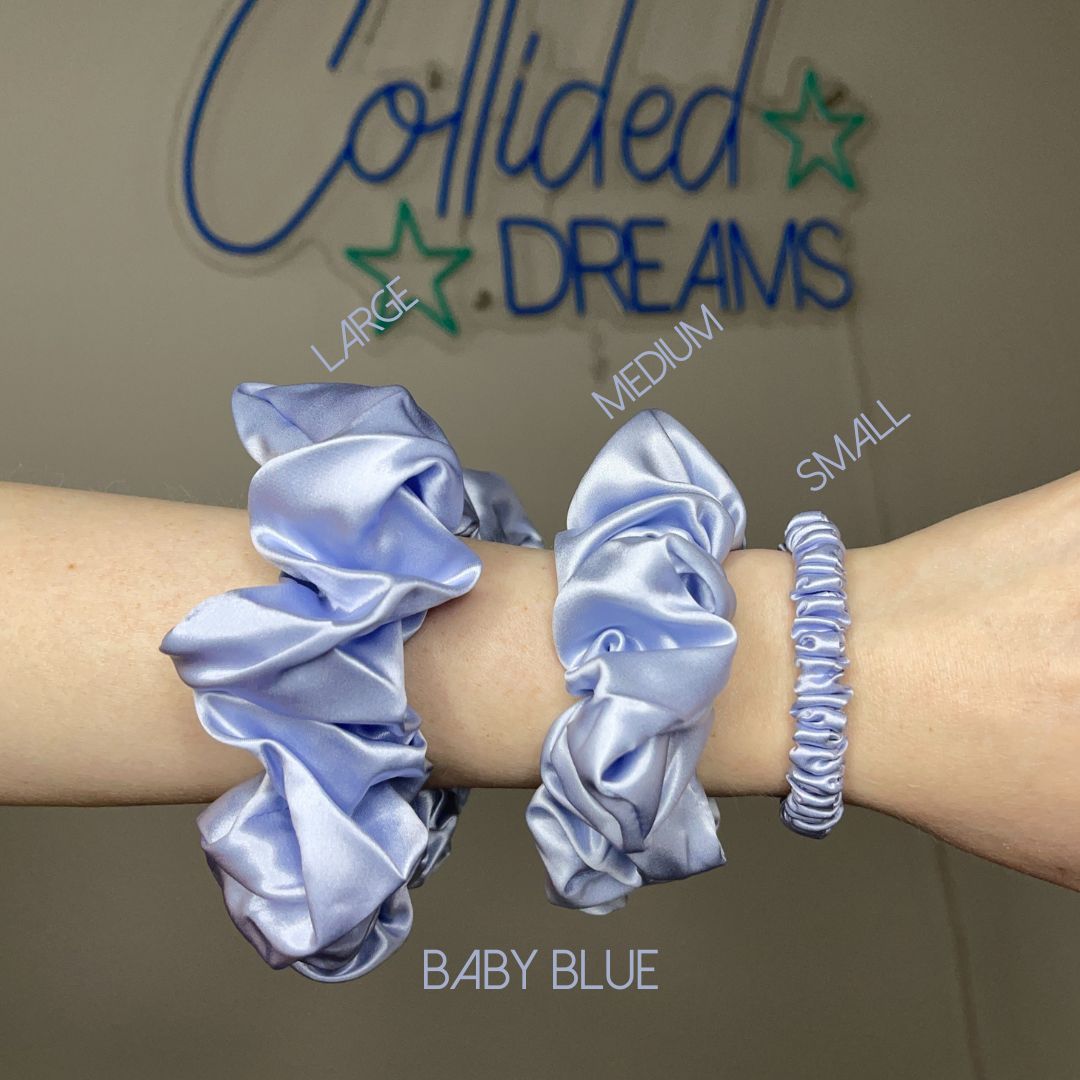 Silk Scrunchies: Baby Blue