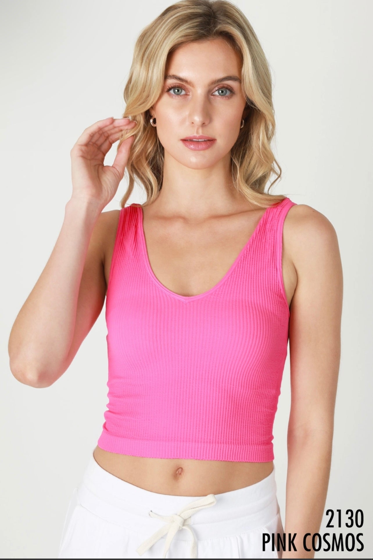 Reversible Crop Top - Pink Cosmos