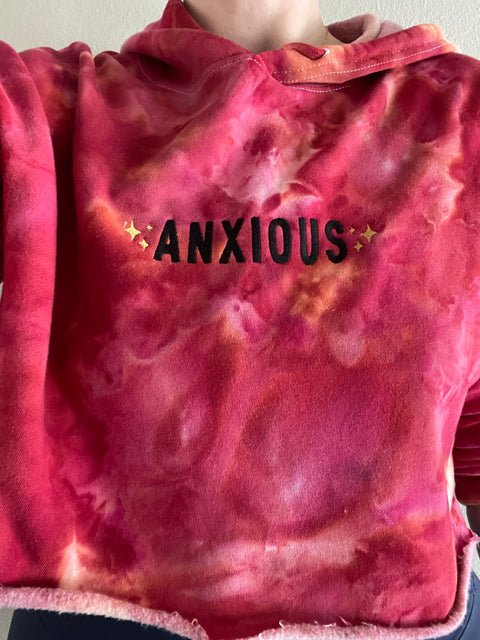 Embroidered 'Anxious" crewneck or hoodie