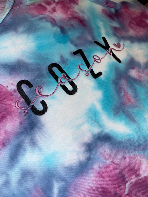 Embroidered "Cozy Season" crewneck or hoodie