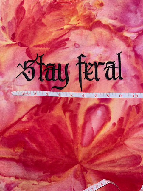 Embroidered 'Stay Feral" crewneck or hoodie