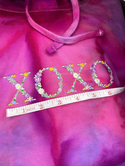 Embroidered floral XOXO crewneck or hoodie